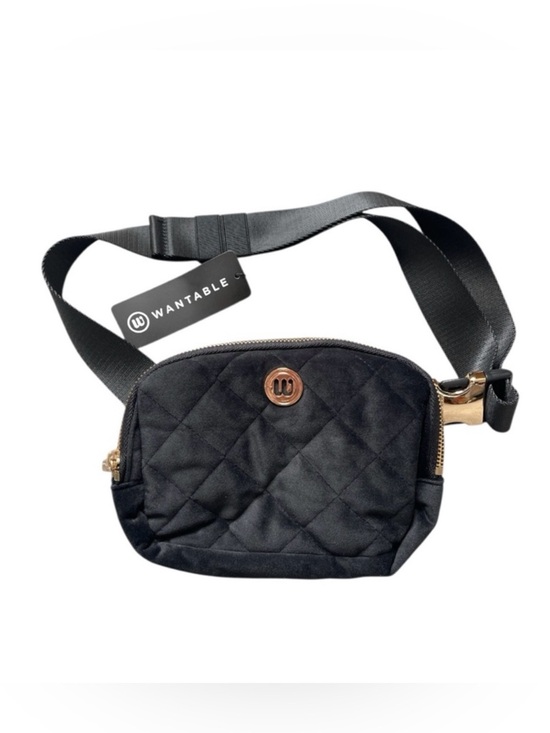 Wantable Handbags - NWT Wantable Black Velvet Quilted Belt Bag